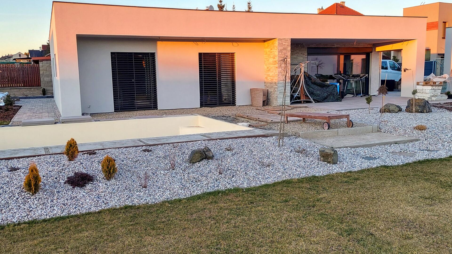 Nueva construcción de bungalow en el distrito de Litoměřice.
